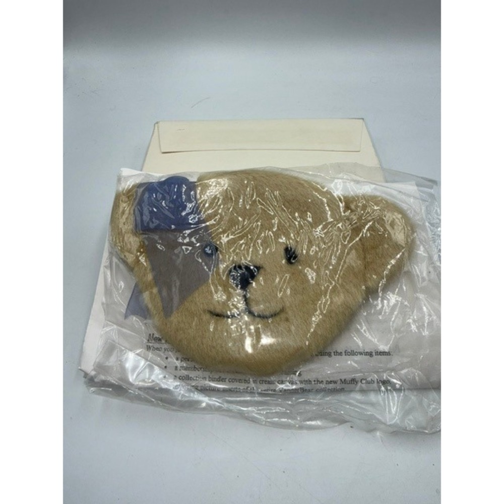 North American Bear Co Muffy VanderBear Club Plush Bear Head Pouch Purse Tan New